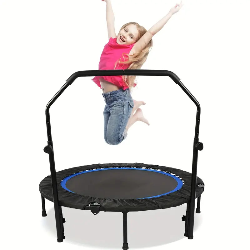 1pc 121.92cm Mini Fitness Trampoline with Adjustable Handle - Blue