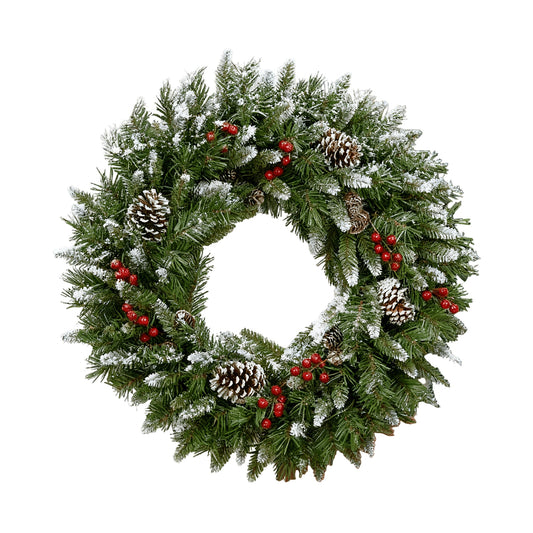 Christmas Wreath Red Berries Evergreen Door Decoration