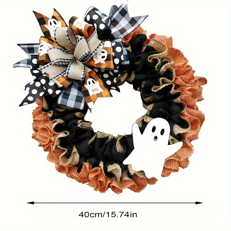 Halloween Wreath with Ribbons Bells and Bow