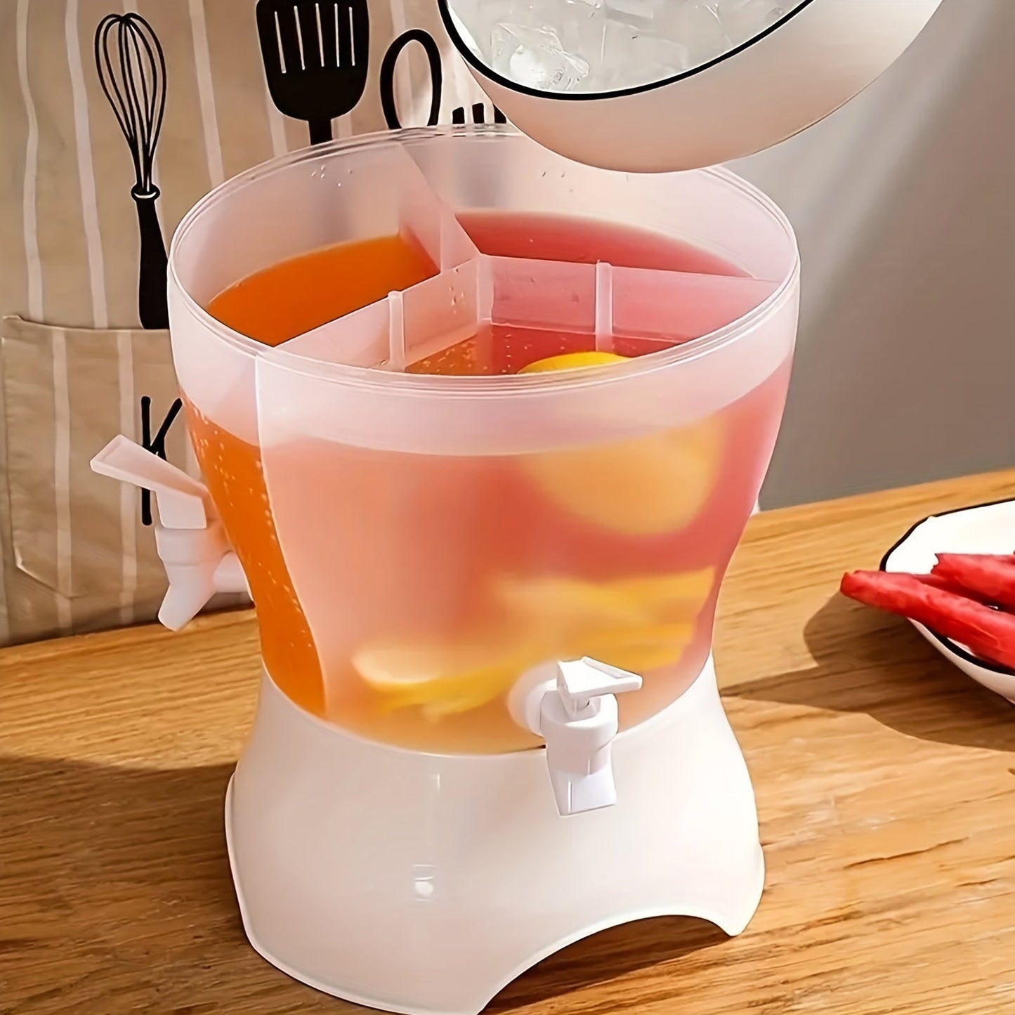 Rotary Beverage Dispenser with 3 Compartments