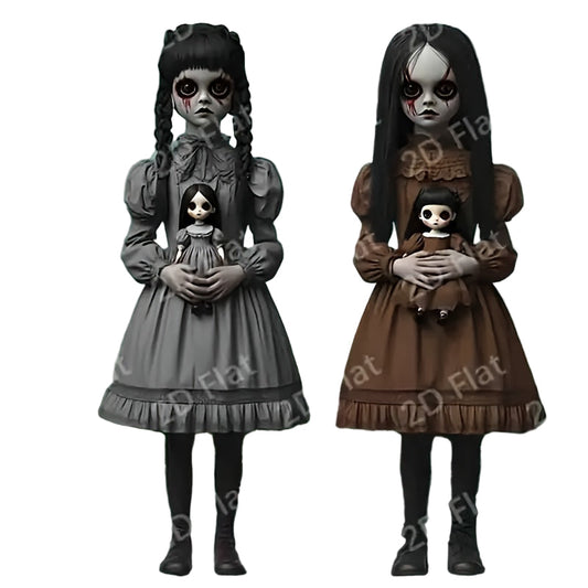 Gothic Horror Girl Yard Decor Set (2Pcs)