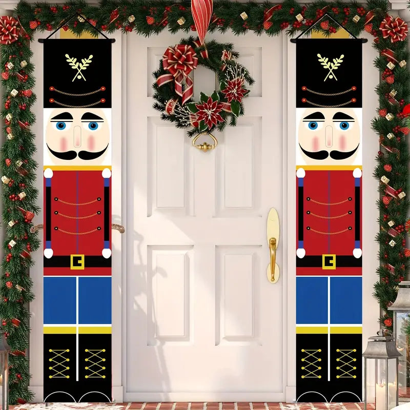 1 Pair Christmas Nutcracker Banner Decorations
