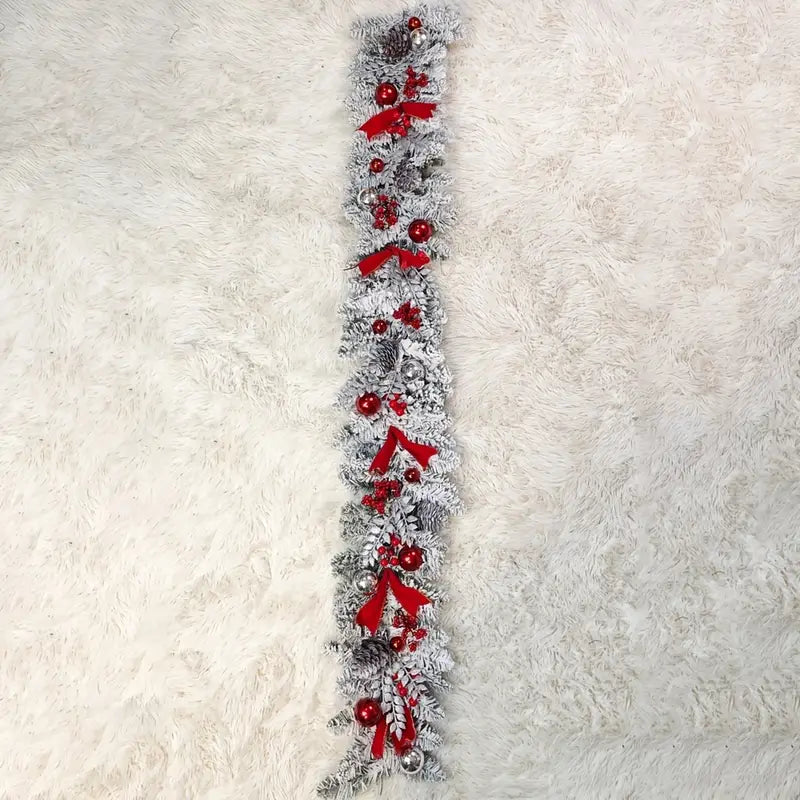 Christmas Flocking Wreath Door Hanging - Rattan Reverse Hanging Tree Decoration