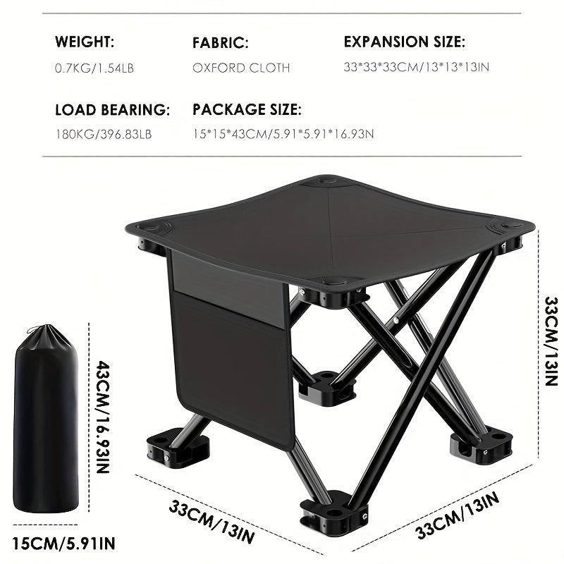 Extra Large Portable Folding Stool with Side Pocket