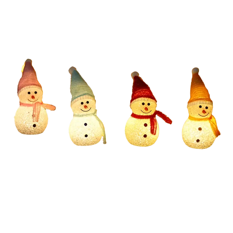 Radiant Solar Snowman Quartet: Festive Ground Plug-in Lights