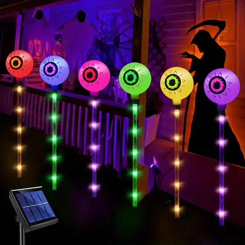 6-Pack Color Changing Solar Lights – Horror Eyeball Stake Lights