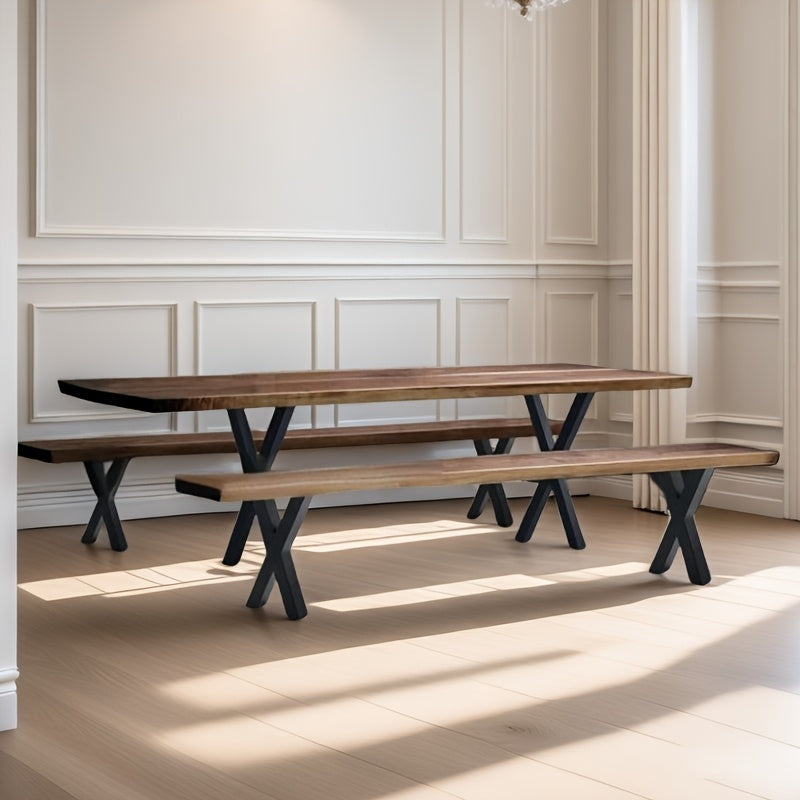 X-Shaped Iron Table Legs Metal Furniture Base (2pcs)