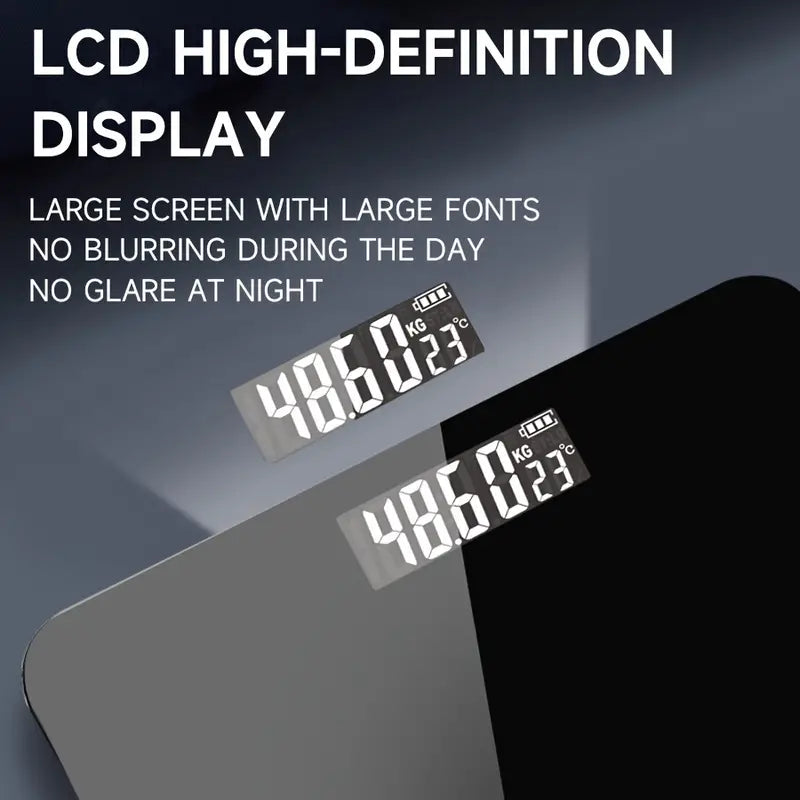 Durable Electronic Body Weight Scale - High Precision, Battery-Powered (Black)