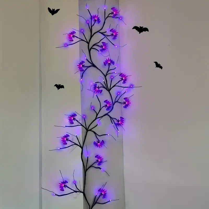 Enchanted Night Wings: Halloween Wicker Bat String Lights