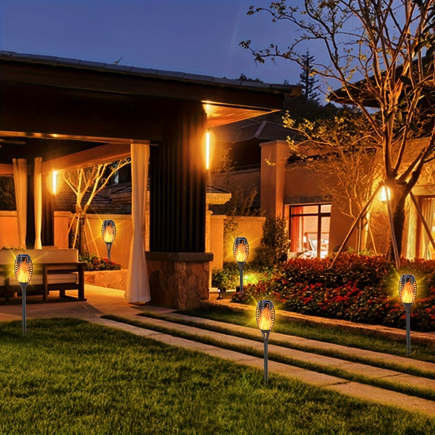 Solar Flame Lights Outdoor Garden Torch (4 Pack)