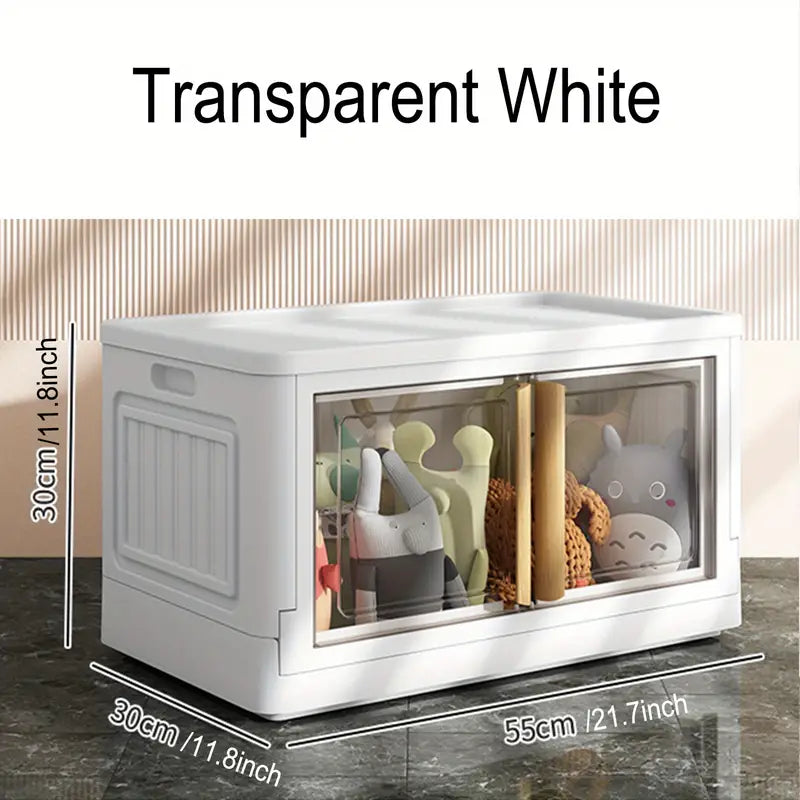 Decluttering made easy with the help of a transparent folding storage box