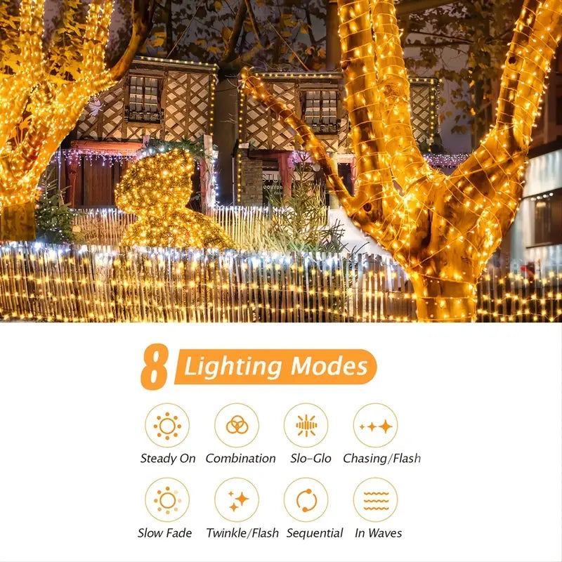 Twinkling Tidings: Festive Christmas Solar String Lights for Outdoor Brilliance