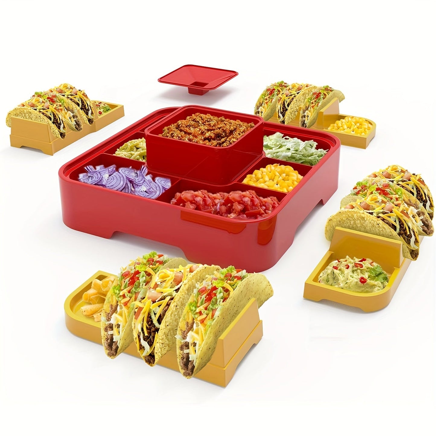Taco Plate Set with 12 Holders