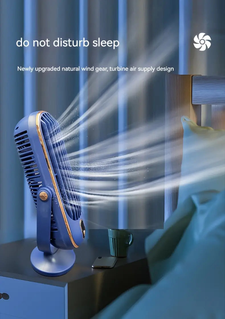 Large Battery Dual Motor Portable Fan - Blue