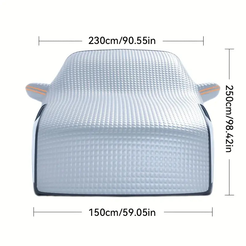 Silver Extended Front Windshield Snow Cover - Winter Snow and Frost Protection