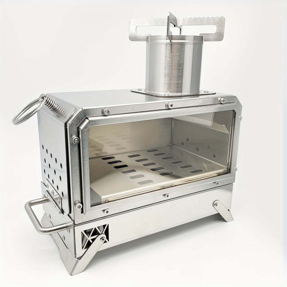 Outdoor Camping Wood Stove with Fire Viewing Window