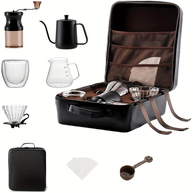 Gourmet Travel Stainless Steel Coffee Set Grinder (9pcs)