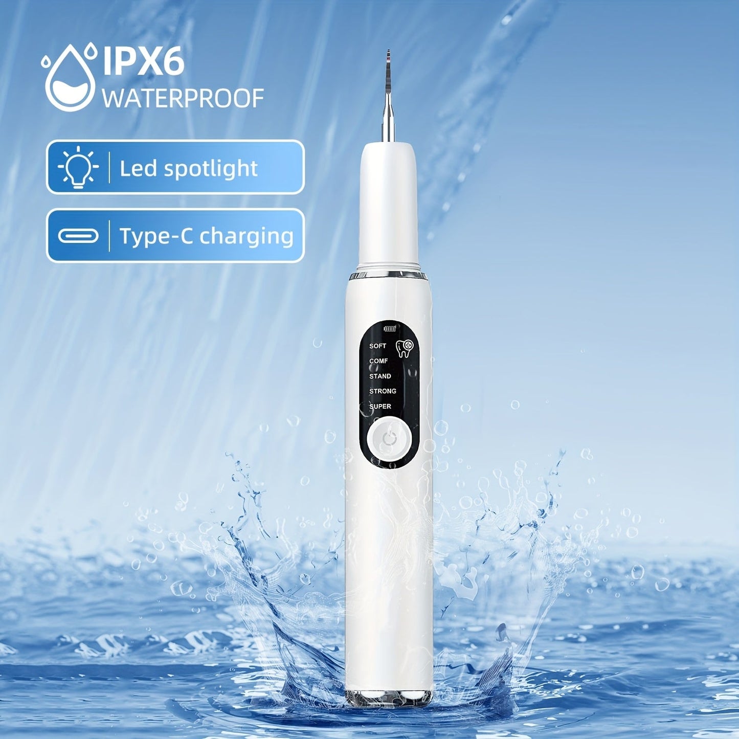 Electric Tooth Cleaner Rechargeable with LED & 5 Modes