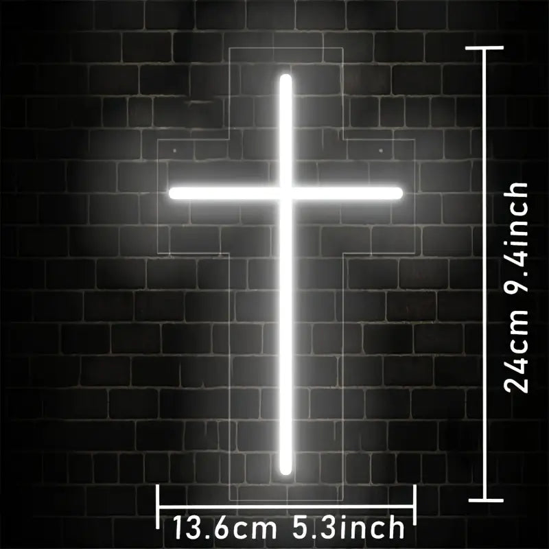Divine Glow - Jesus Cross Neon Sign (23.88 X 13.46cm) - Home Decor LED Neon Sign