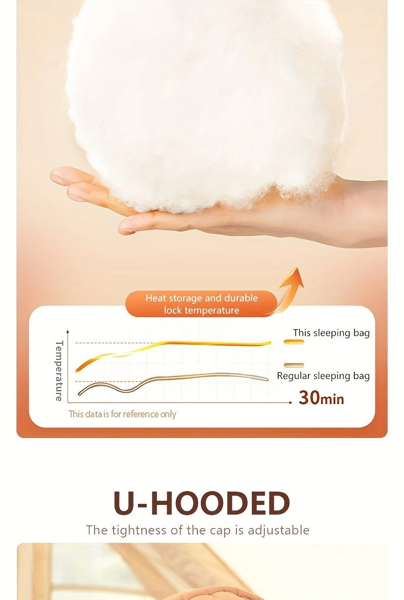 Warm Oval Sleeping Bag with Hat