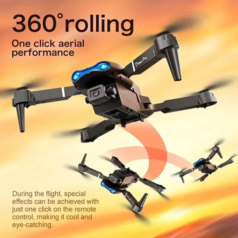 Foldable RC Drone with HD Camera & Altitude Hold - Black