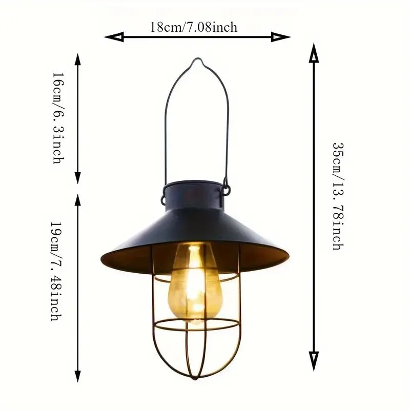 Black Vintage Solar-Powered Art Courtyard Chandelier - Outdoor Garden Decor