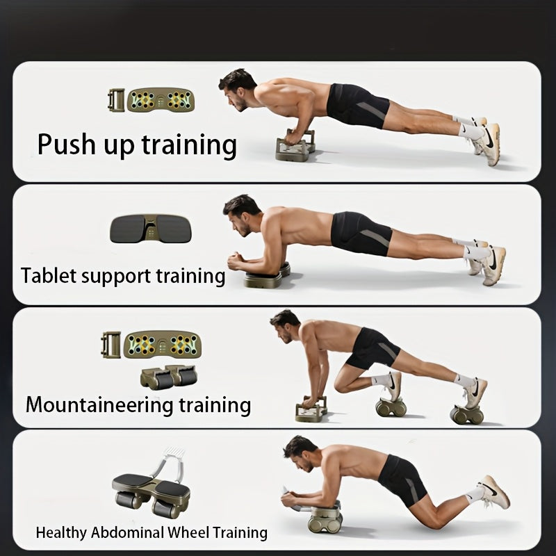 Automatic Rebound Ab Wheel Core Trainer with Support