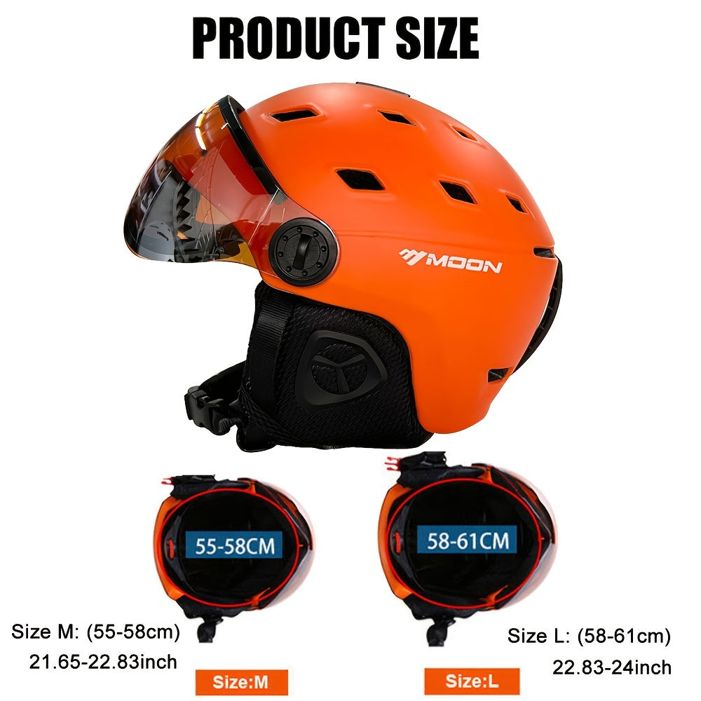 Ski Helmet with Goggles and PC+EPS Snow Gear