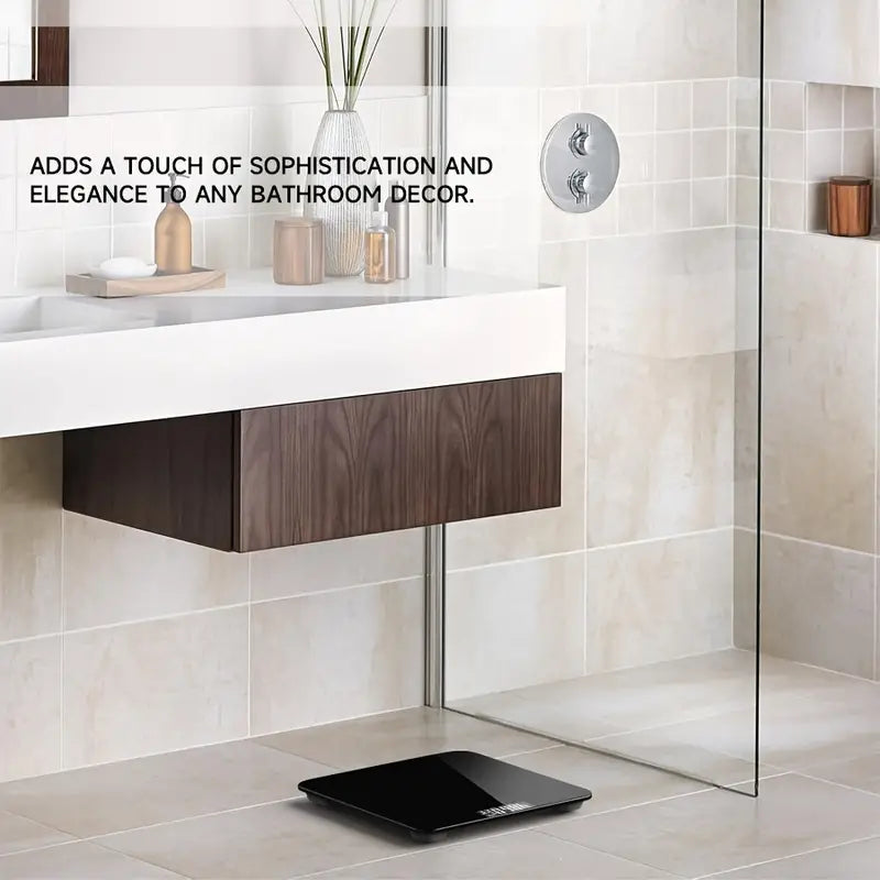 Durable Electronic Body Weight Scale - High Precision, Battery-Powered (Black)