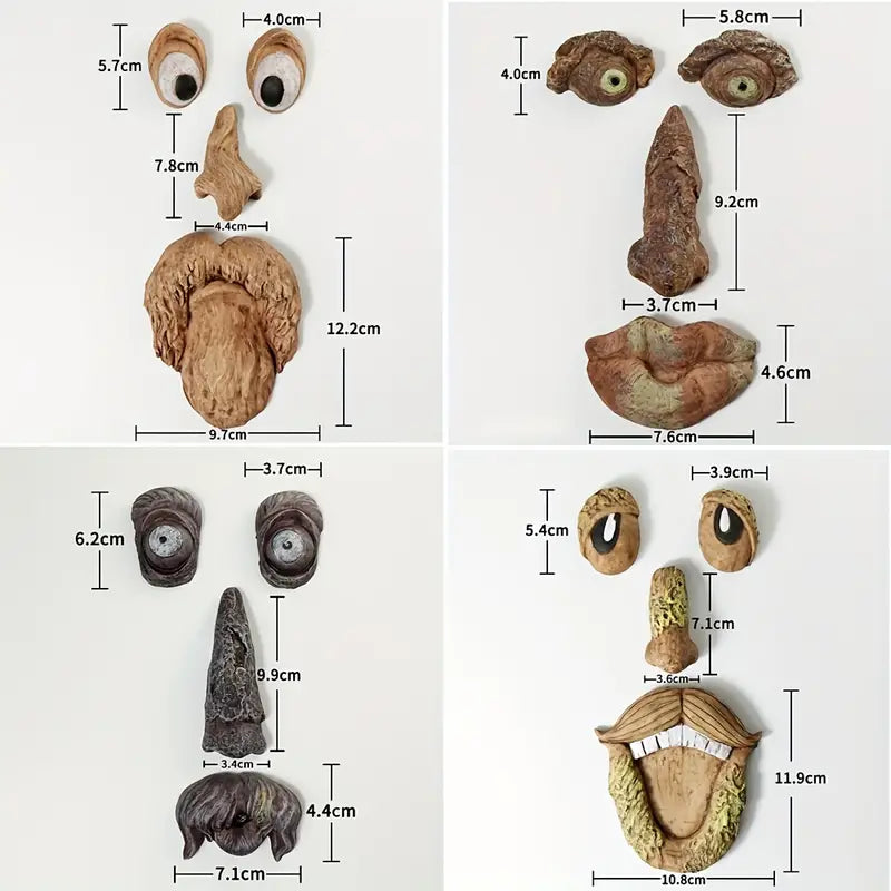 3Pcs Tree Faces - Tree Hugger Statues