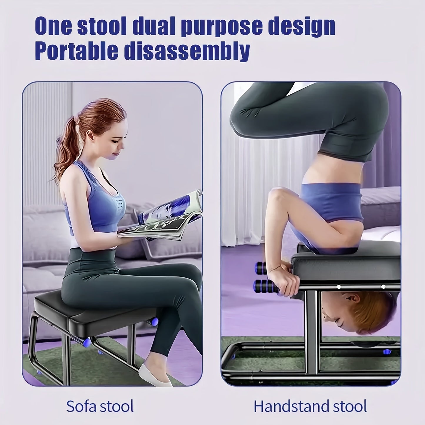 Upward Yoga Stool with Handrests Iron Frame