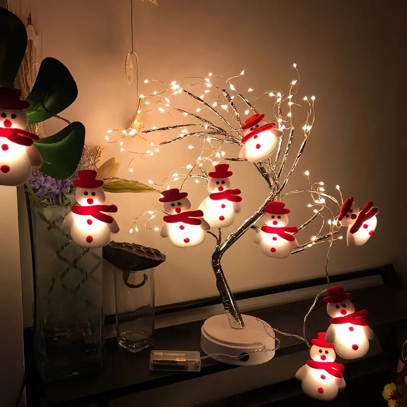 Charming LED Snowman String Lights for Festive Christmas Decor - Set of 10 Lights (5.4ft/1.65m)