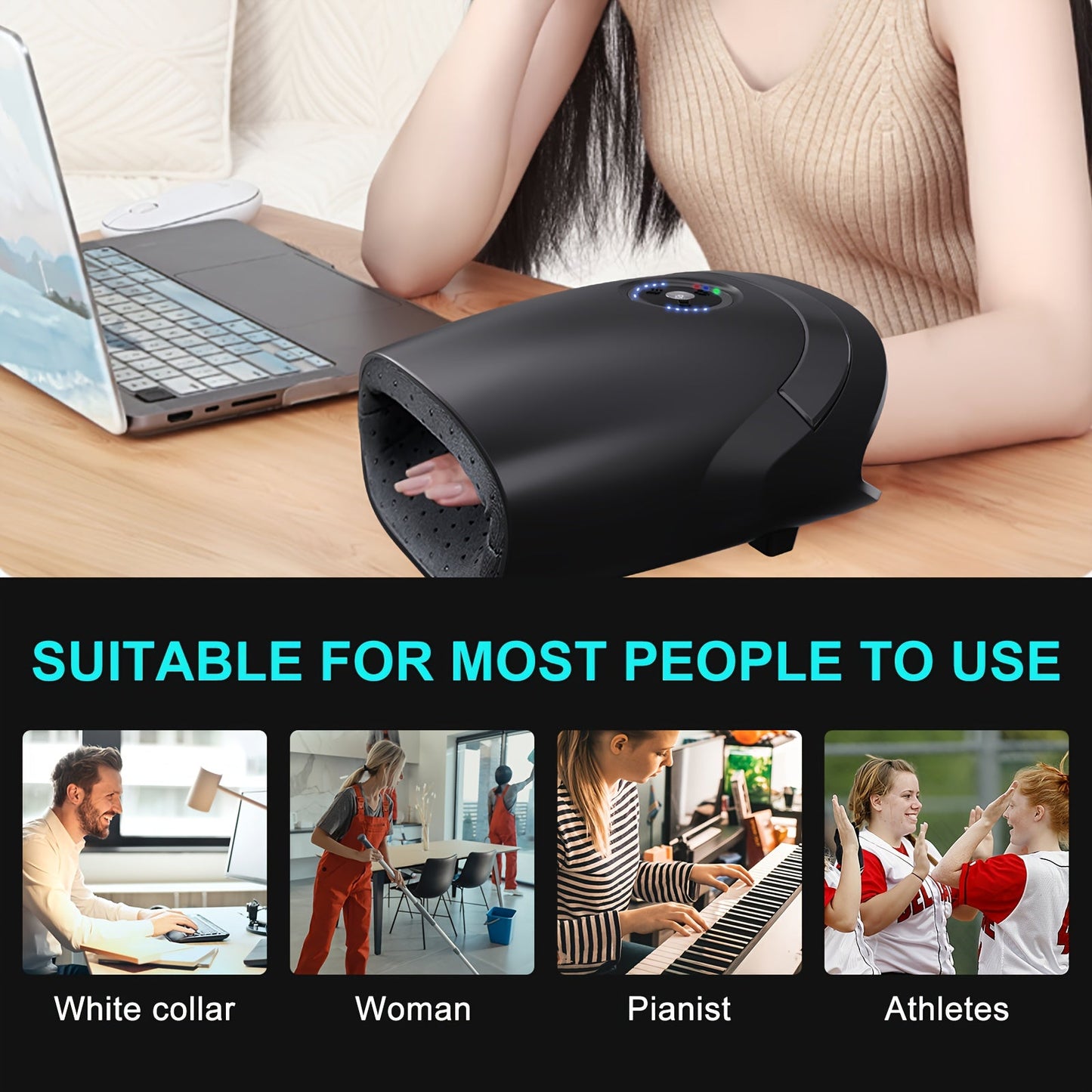 Wireless Electric Hand Massager with Compression