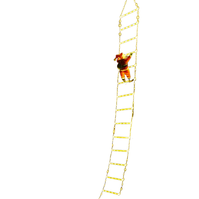Santa's Festive Climb: Illuminated Christmas Ladder Light