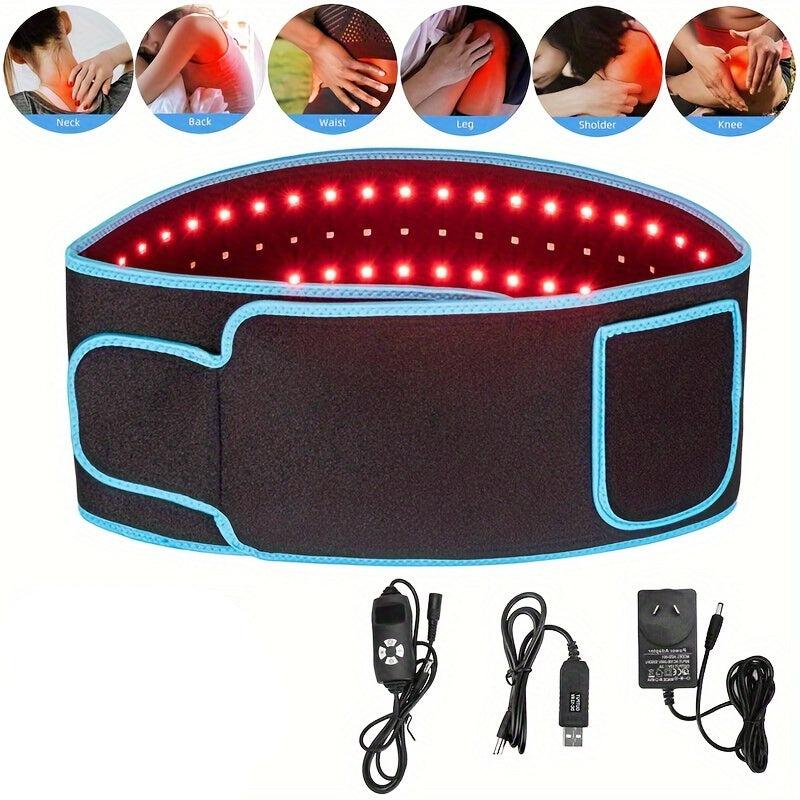660nm Red & 850nm Near Infrared Light Therapy Heated Wrist Belt(Black)