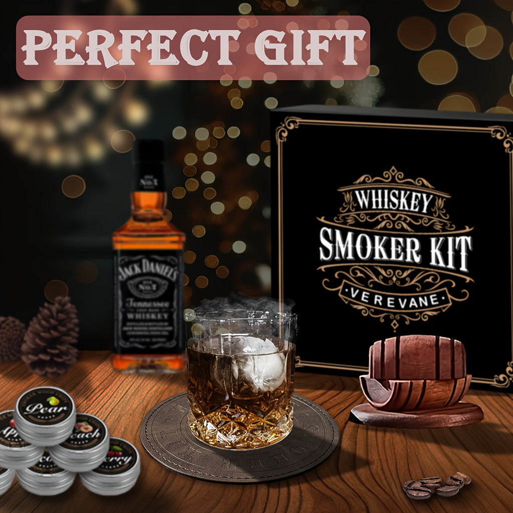 Whiskey Smoker Kit with 6 Wood Flavors & Accessories