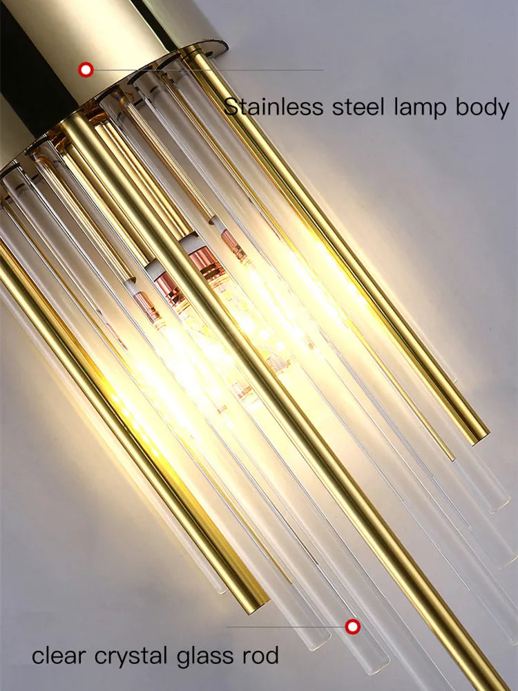 Modern Gold Glass Wall Lamp: Artistic Illumination for Living Spaces