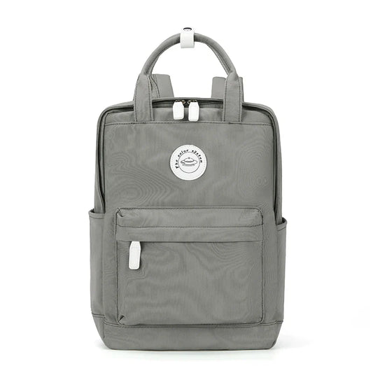 School Nylon Backpack for Teens and Women (Grey)