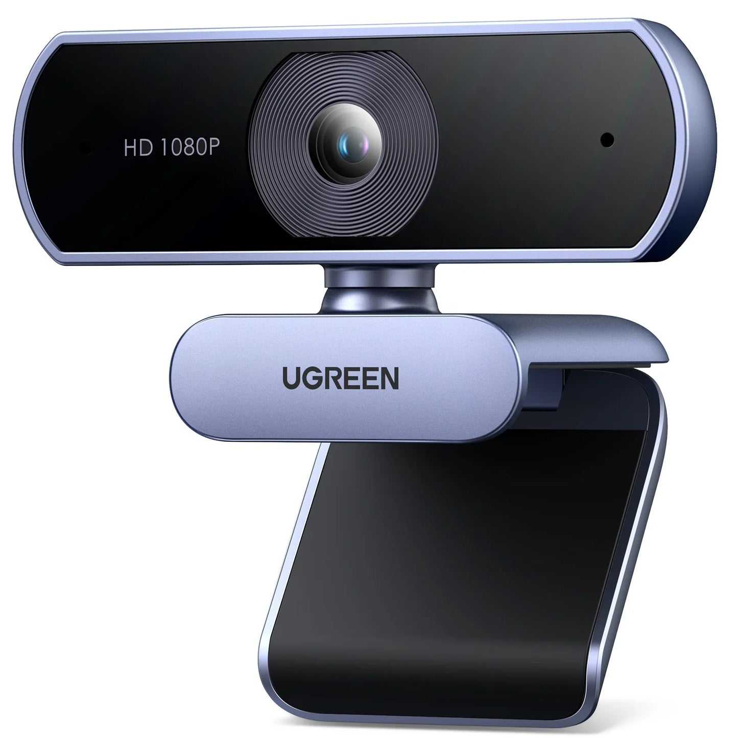 1080P HD Webcam Dual Mics Auto Light Correction Black