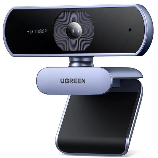 1080P HD Webcam Dual Mics Auto Light Correction Black
