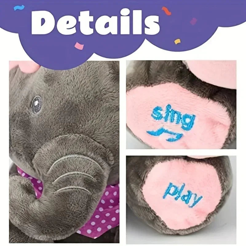 Animated Singing Elephant Plush Toy with Moving Ears