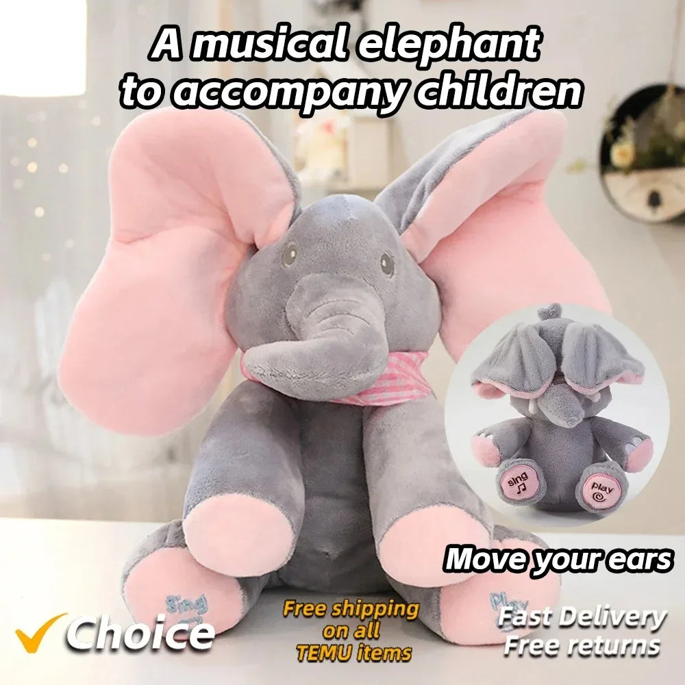 Animated Singing Elephant Plush Toy with Moving Ears