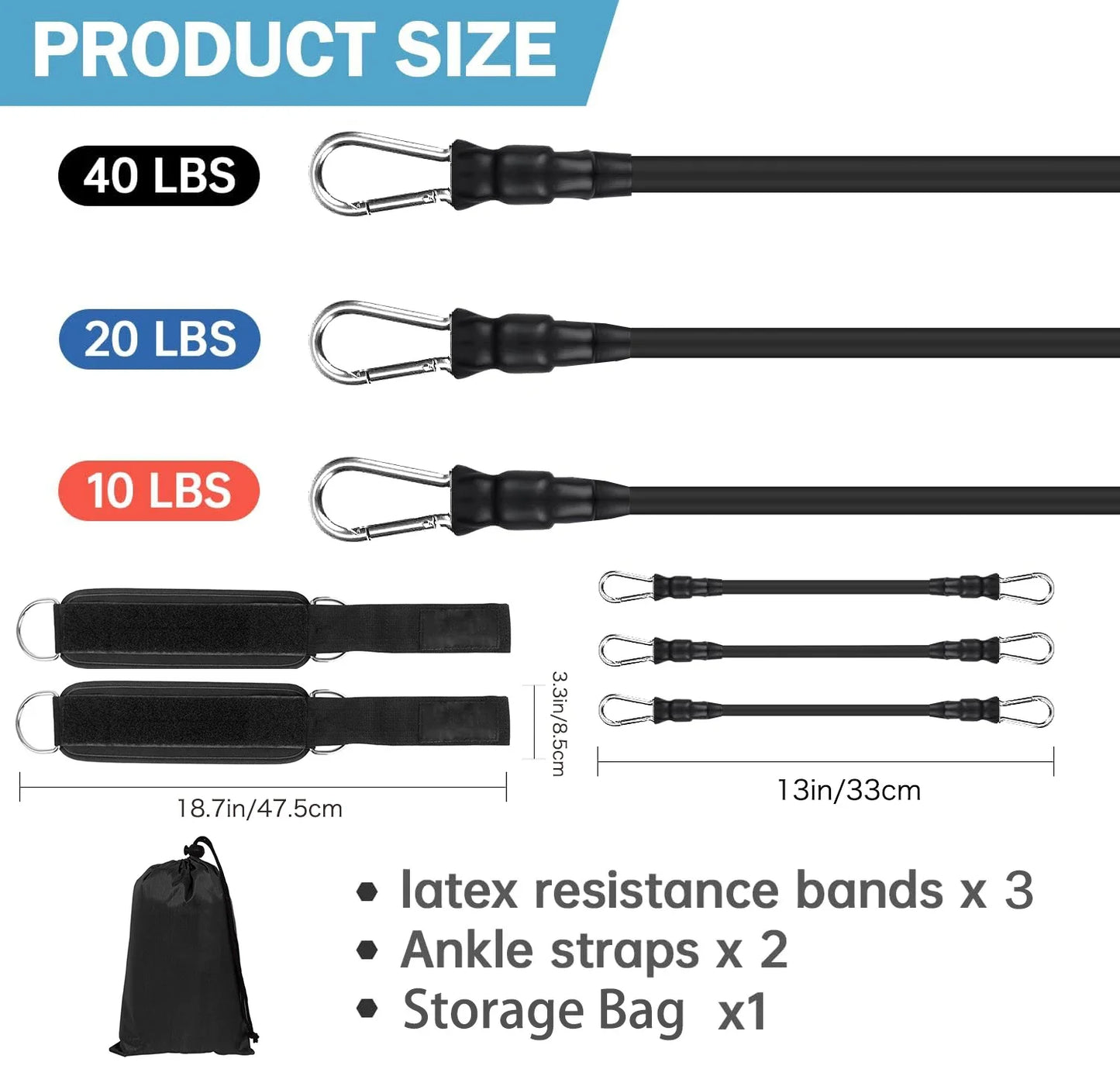 Ankle Resistance Bands Set for Leg and Butt Training