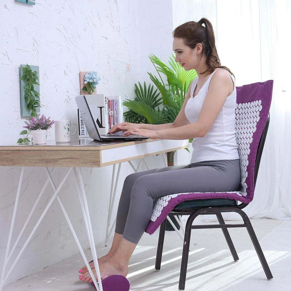 Acupressure Massage Mat & Neck Pillow Set (Purple)