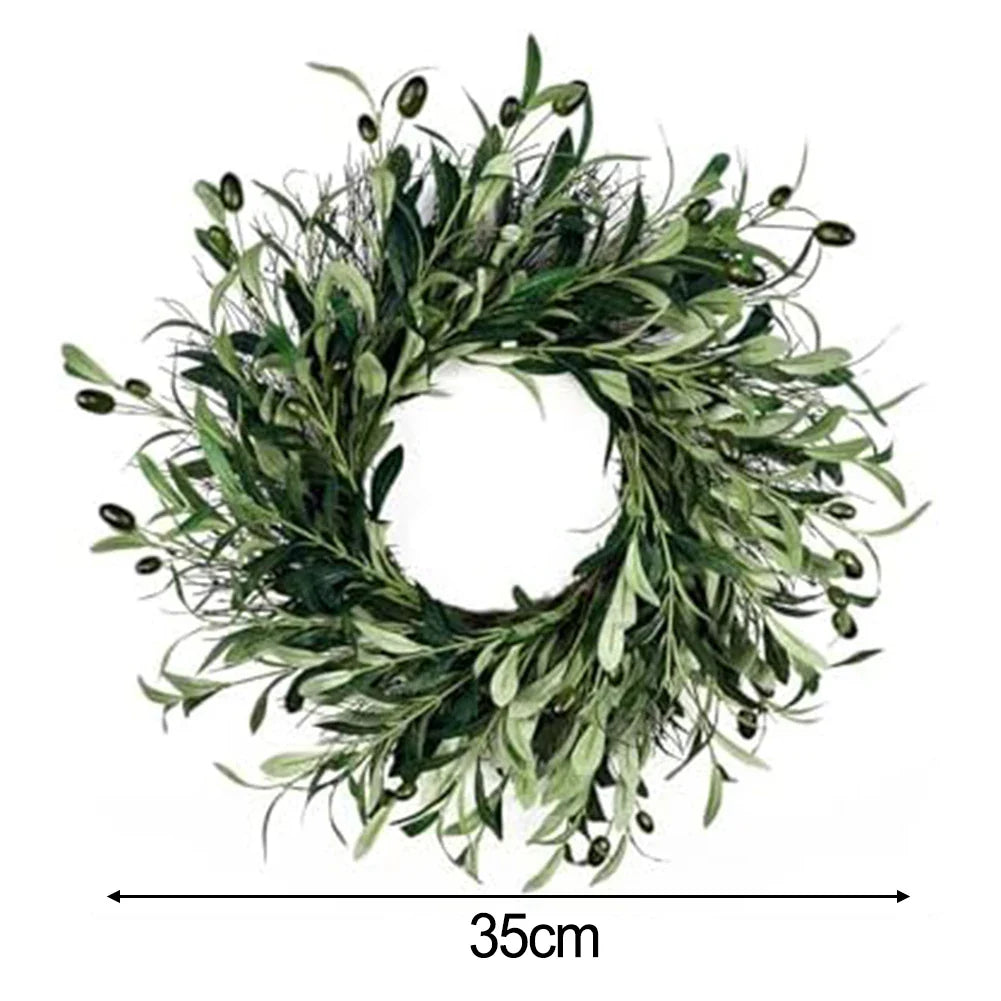 Artificial Green Olive Wreath for All-Year Decor