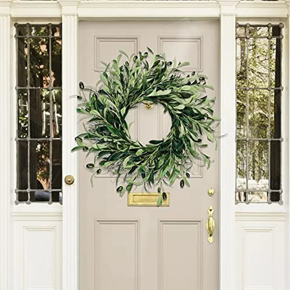Artificial Green Olive Wreath for All-Year Decor