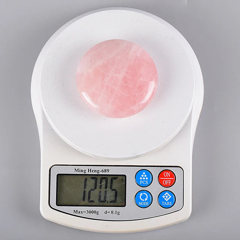 2pcs Large Rose Quartz Massage Stones 60mm Pink