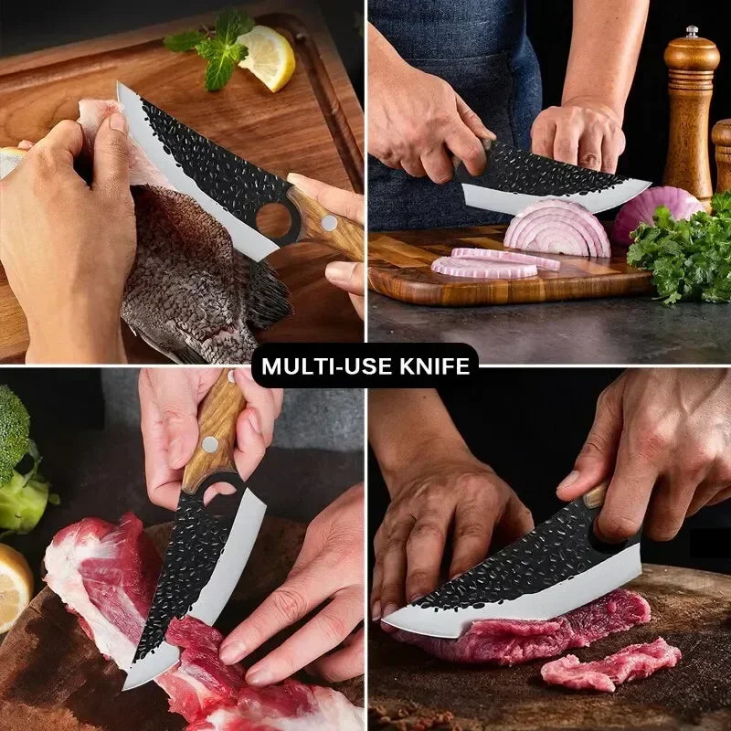 Hand-Forged Stainless Steel Chef Knife – With Protective Cover