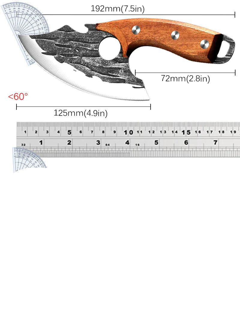 Hand-Forged Boning Knife – Stainless Steel Meat Cleaver