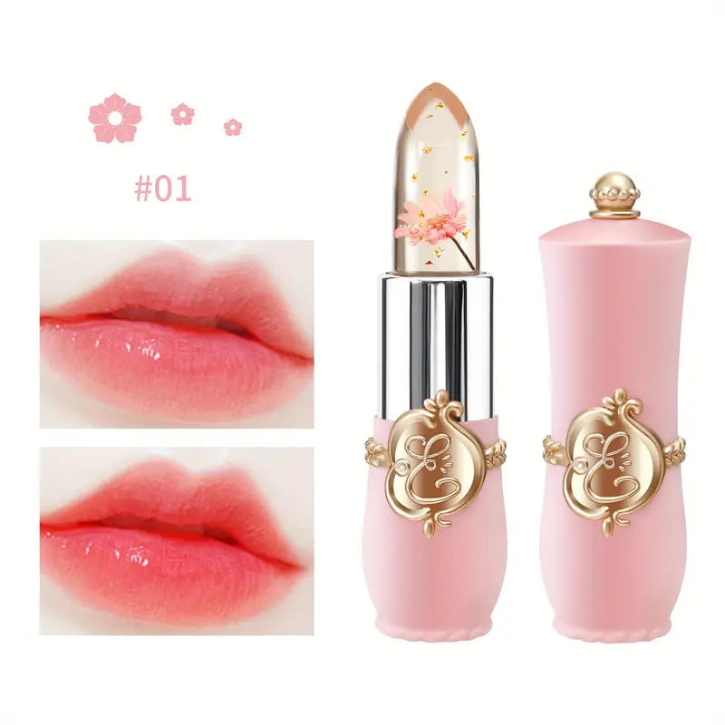 Flower Jelly Lipstick Temperature Change Moisturizer Long Lasting Lip Gloss Lip Balm